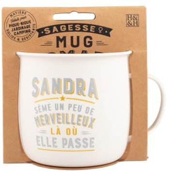 Mug Nomade - Mug à thé et café personnalisé Sandra - Cadeau pour Femme