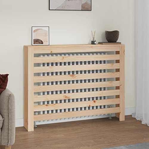 Homgoday Cache-radiateur en bois massif de pin avec fonctions décoratives et présentoirs Marron 108,5 x 19 x 84 cm