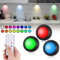 JIZZU Unterschrankleuchten Rund, 3 Stück RGB Schrank Lichter, Schrankleuchten mit Fernbedienung, LED Nachtlicht Schranklicht, 16 Farben für Kleiderschrank Küche Flur, Schwarz