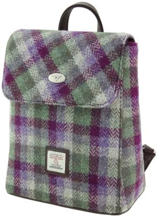 Glen Appin OF SCOTLAND Harris Tweed Tummel Backpack/Rucksack LB1213 (Col 133 Green Check)