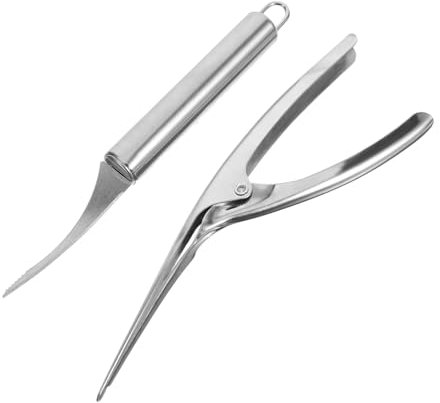 PRETYZOOM Squamatore per Gamberetti in Acciaio Resistente Sbucciatore per Pesci Utensile Portatile per Gamberetti Pulitore Quotidiano Accessori da Cucina 2pcs