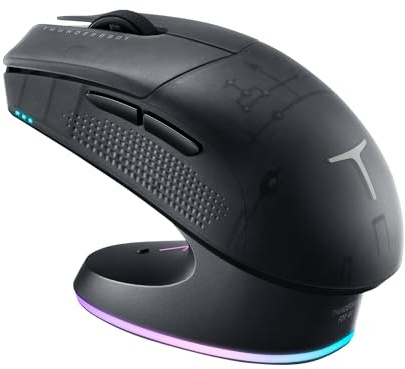 Thunderobot ML903 4K Ratón Gaming Inalámbrico con Base de Carga RGB, Sensor Óptico de 26,000 dpi, Batería de Larga Duración, Mouse Gaming Inalámbrico para PC, Mac
