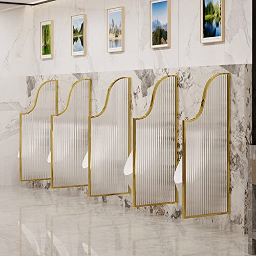 KLLJHB Urinal-Sichtschutz, Urinal-Trennwand, Urinal-Schallwand, Badezimmer-Trennwand, WC-Sichtschutz, gehärtete Glasscheibe (schwarz, 1 Stück) (Gold, Einheitsgröße)
