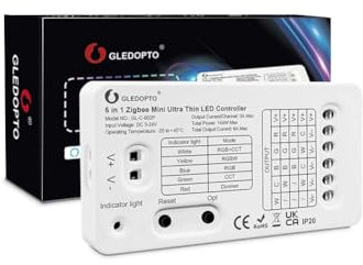 LIGHTEU®, GLEDOPTO 5 in 1 Zigbee ultradünner LED-Controller Alexa Voice/Hub APP/Fernbedienung DC5-24V, GL-C-002P