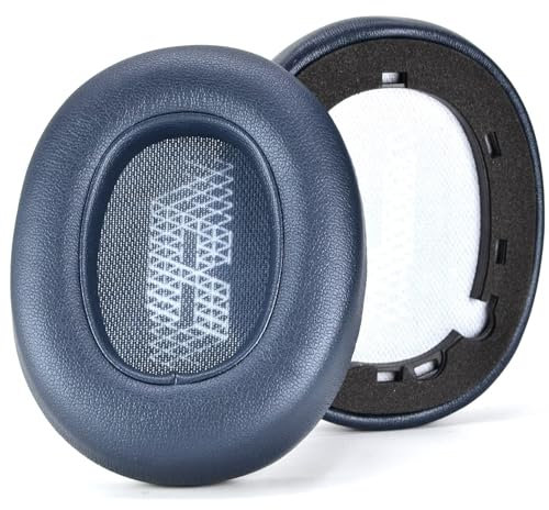 LIVE660 BTNC - Almohadillas de repuesto compatibles con auriculares JBL E65 E65BTNC / Duet NC / LIVE650BTNC LIVE660 BTNC, cómodas almohadillas de piel de proteína y espuma viscoelástica, color azul