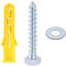 Lot de 18 vis autotaraudeuses hexagonales lourdes et chevilles en nylon pour supports et fixation de briques, M8 x 50 mm