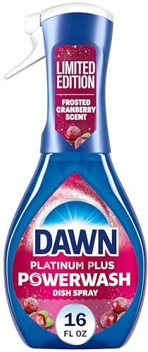 Dawn Powerwash Spray, Dish Soap, Dishwashing Liquid, Cleaning Supplies, Frosted Cranberry, 1 Starter Kit, 16 Fl Oz