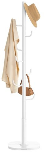 SONGMICS HOME Attaccapanni da Terra a Forma di Cactus, Appendiabiti, 8 Ganci Curvi verso l'Alto, Altezza 175,3 cm, per Abiti Cappelli Borse, Bianco Nuvola RCR039W01