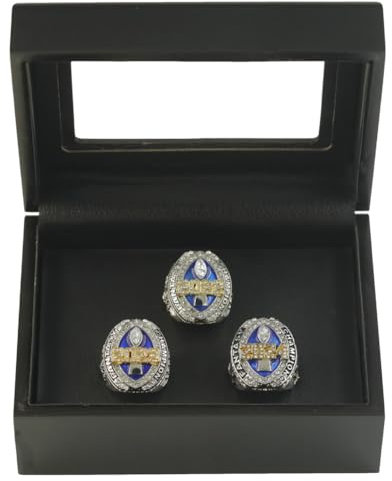 Housunzi 2022-2024 Ring Set der Champions der Fantasy League Replika, Fantasy-Fußball-Meisterschaftsringe Rugby-Fan Sammlerstücke Büroschmuck,12#