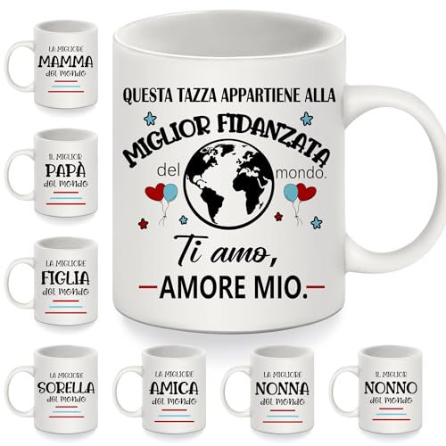 Questo Cuscino appartiene alla migliore Fidanzata del mondo Ti amo amore mio Tazza per la fidanzata da Fidanzato Compleanno San Valentino Ringraziamento Regalo di Natale Tazzine da caffè(fidanzata-2)
