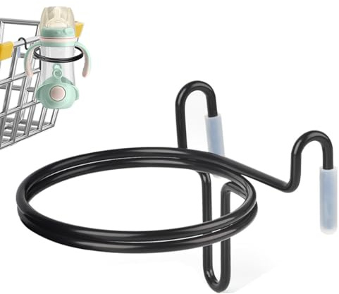 Dtaigou Shopping Cart Cup Holder Attachment,Bar Cart Cup Holder Attachment | Non-slip, Double Ring, Drinking Storage Stand For Supermarket Warehouse Golf Course