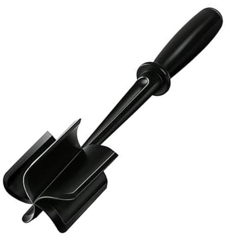 fkngcp Meat Spatula Chopper Heat Resistant Meat Masher with 5 Curved Blades Chopper Food Grade Ground Smasher Non-Stick Separator Tool for, potatoes, tomatoes Black