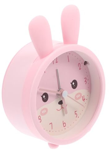 Mipcase Tickende Tischuhr Mit Hasen-Design Quarzwerk Leisen Gang Keine Batterie Dekorative Kleine Uhr Für Schlafzimmer Wohnzimmer Büro Und Mehr