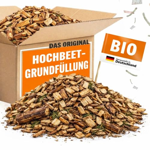 Hochbeet Grundfüllung torffrei, 110 L (2×55 L) Strukturmaterial | Optimale Drainage, Basisfüllung biologisch, keine Staunässe, unterste Schicht im Hochbeet, unbehandelt nachhaltig natürlich