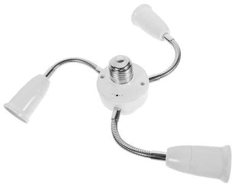 SHINEOFI Light Bulb Base Adapter with Flexible Hose Head and Head Multi Plug Socket Extension Easy Install DIY Lighting Converter for Direction Home and Office Use