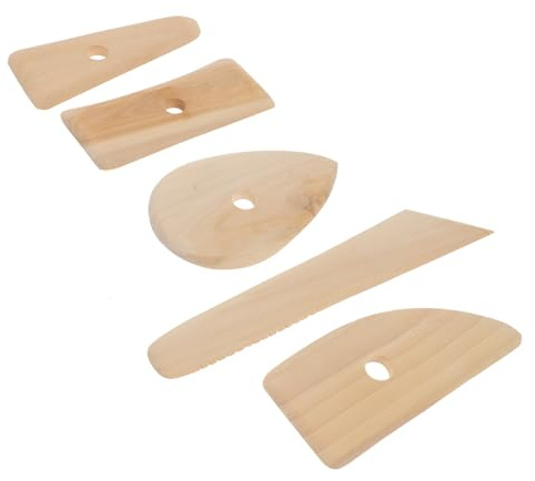 HOMSFOU Tonwerkzeug 5 Stück Keramikformwerkzeug Holz Für Töpfer Selbstgemacht Skulpturen Modellierung Ton Kneten