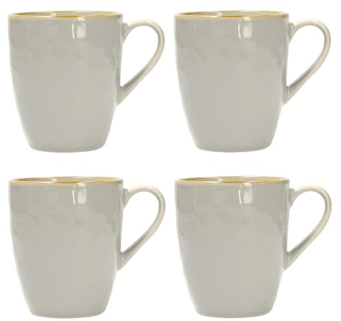Rose Tulipani Concerto Mugs, Set of 4, 430ml Each (Pearl Grey)