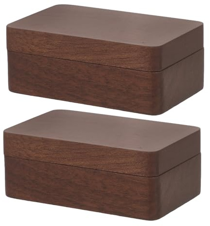 Toyvian Walnuss Holz Schmuckkästchen für Herren Rechteckige Manschettenknopf und Krawattenklammer Aufbewahrungsbox mit Magnetverschluss Reise Schmuckorganizer für Kleine Accessoires