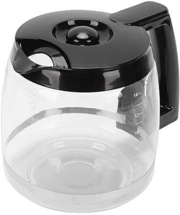 Oreilet Ersatz für Kaffeekanne, Ersatzkaraffe für Kaffeemaschine aus Glas mit Griff, und Kältebeständige Kaffeekanne für Espressomaschinen, Leicht zu Reinigen (Ersatz für 14 Tassen 2,1 l)