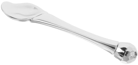 MAGICLULU Bâtonnet de Massage Design Roulant pour Contour des Yeux en Alliage de Zinc Argenté Cuillère à Crème Visage Yeux, Outil Polyvalent pour Femmes