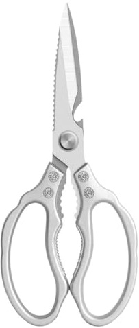 AUTSUPPL Küchenschere aus Edelstahl mit Easy Grip Praktische Geflügelschere in Silber für Schneiden von Geflügel und Vielseitigen Haushaltseinsätzen