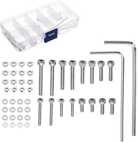 Cartridges Mounting Set Strong UsefulSteel Bolts Screws Nut Set 50pcs 2mm.5 General Turntable Headshell 50PCS Screws Nut with Case