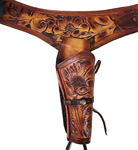 Modestone 357/38 Western Leather Holster Pistolengürtel Rig Revolver 40 Tan