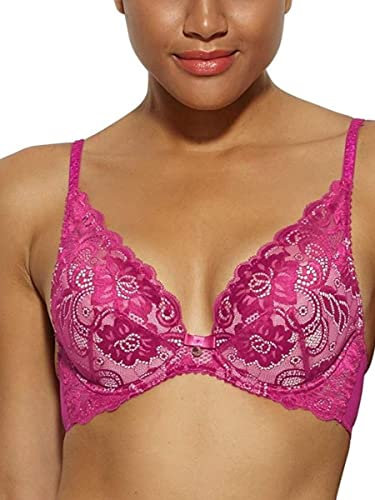 Gossard 11117 Women's Gypsy Fuchsia Pink Lace Underwired High Apex Plunge Bra 30DD