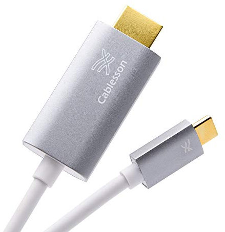 Cablesson 5M USB C (m) to HDMI 2.0 (m) adapter cable 4K@60Hz (Thunderbolt 3) Compatible with iMac 2017, Macbook Pro 2016/17, Samsung Galaxy S9/8 Plus, Huawei P20 Mate 10, Lenovo Yoga 900 SpaceGrey