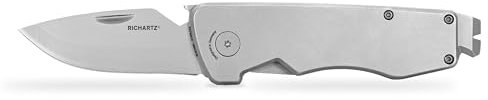 RICHARTZ WORKPRO 11+ | Multifunktionsmesser mit 11 Funktionen inkl. Stemmeisen | rostfreier Edelstahl | Multitool Messer mit Safety-Lock-Verriegelung | für DIY-Projekte & Outdoor