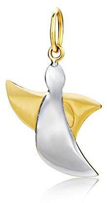 MIORE Kettenanhänger Damen Anhänger Engel Bicolor Gelbgold und Weißgold 14 Karat / 585 Gold, Schmuck