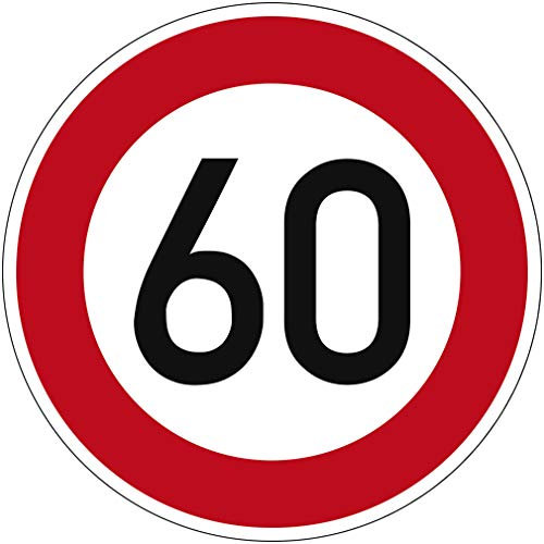 Panneau de signalisation Vitesse maximale autorisée 60km/h | No. 274-60 | Ø 420mm, alu 2mm, RA1 | RAL | Panneau de signalisation original | Dreifke®