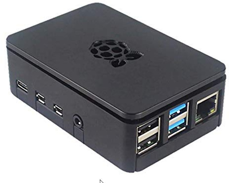 Premium Design Raspberry Pi Gehäuse Schutzhülle Case Raspberry Pi 4 Model B einfache werkzeuglose Montage stabil formschön ABS Kunststoff (schwarz)