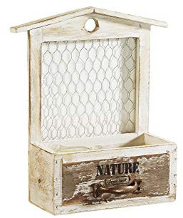 Dynamic24 Jardinière décorative en bois - Jardinière de balcon avec treillis - Blanc naturel