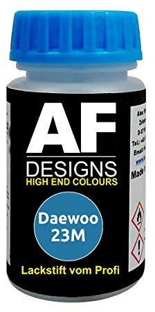 Alex Flittner Designs Lackstift für Daewoo 23M Oxygen Blue Metallic schnelltrocknend Tupflack Autolack