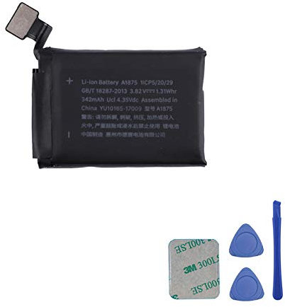 Batterie de rechange A1875 compatible avec Watch Series 3 42 mm GPS + LTE version avec outils
