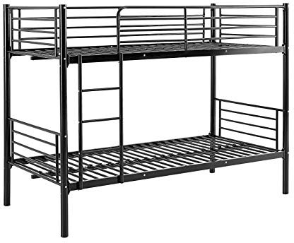 MUEBLIX | Literas Juveniles 90x190 | Estructura de Metal | Literas Juveniles Baratas con Escalera | Litera Doble | Modelo Alberto