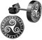 CHICNET Edelstahl Ohrstecker schwarz 8mm 10mm Viking Celtic Nordic Wikinger Norse keltisch Ohr Schmuck Chirurgenstahl Unisex weiß Tribal Männer Damen Herren Triskele