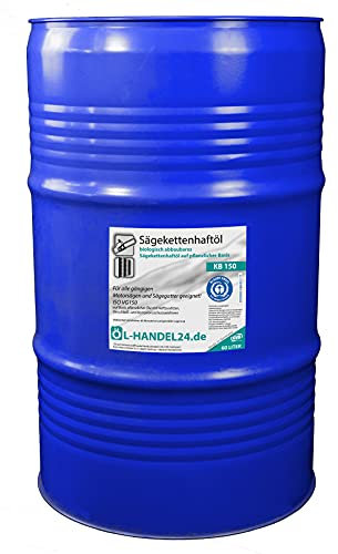 Huile bio pour chaîne de tronçonneuse - 60 l - KB 150 - Huile adhésive pour chaîne de tronçonneuse - « Blauer Engel » - Conforme au dernier RAL-UZ 178