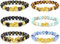 LOLIAS 6 Stück Feng Shui Pixiu Glücksarmbänder für Männer Frauen Naturstein Tigerauge Perlenarmband Pi Yao Chinesischer Drache Charm Einstellbar Feng Shui Schwarzer Obsidian Reichtum Armband