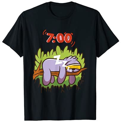 7:00 Uhr Aufwachen Faultier Langsame Bewegungen Geisttier T-Shirt