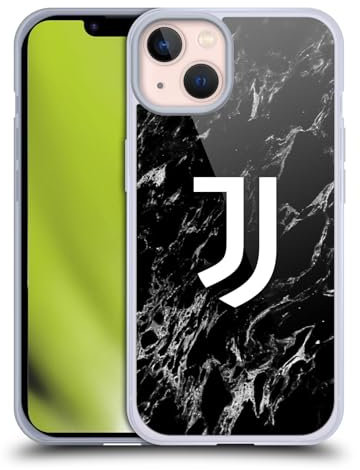 Head Case Designs Offizielle Juventus Football Club Schwarz Marmor Soft Gel Handyhülle Hülle kompatibel mit Apple iPhone 13