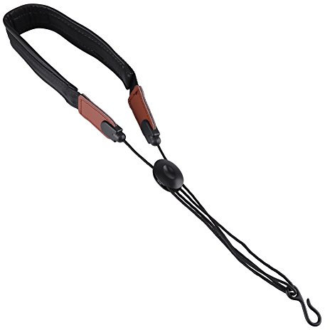 Pssopp Saxophonriemen, Weiches PU-Leder Saxophon-Gurt mit Metallhaken für Alt/Tenor/Sopran, Schwarz, 55g
