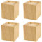 SINJEUN 4 Pack 4 Inch Solid Wood Bed Risers, Natural Square Furniture Lifters, Extenders Stilts for Table, Sofa, Armchairs, Cabinets