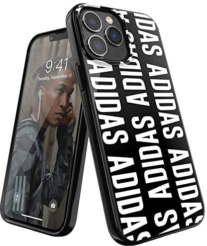 adidas Sports Compatible with iPhone 13 Pro Max 6.7 Case, Drop Resistant, Raised Edges, Original Moulded Case, adidas Logo White