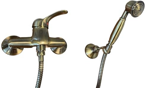 Miscelatore per Doccia da Parete in Ottone Effetto Anticato Bronzato | Stile Vintage per Bagno Classico | Design Elegante e Robusto | Installazione Facile e Duratura