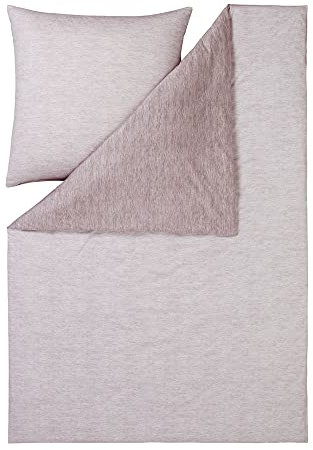 ESTELLA Bettwäsche Emil | Altrosa | 135x200 + 80x80 cm | bügelfreie Interlock-Jersey-Qualität | pflegeleicht und trocknerfest | ideale Vier-Jahreszeiten-Bettwäscheset | 100% Baumwolle