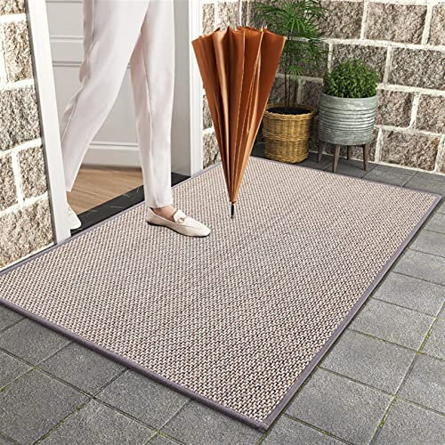 Lifup Braided Jute Door Mat with Non-Slip Rubber Backing, Entryway Rug, Low Profile Doormat for Entrance Way Outdoor Indoor Grey 17.3x29.5