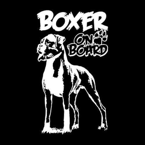 myrockshirt Boxer on Board 15cm Hund hundeaufkleber Aufkleber Sticker Autosticker Autoaufkleber freie Farbwahl