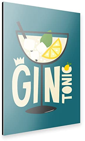 artboxONE Alu-Print 60x40 cm Gin Tonic von Künstler MAN ON THE Milky Way